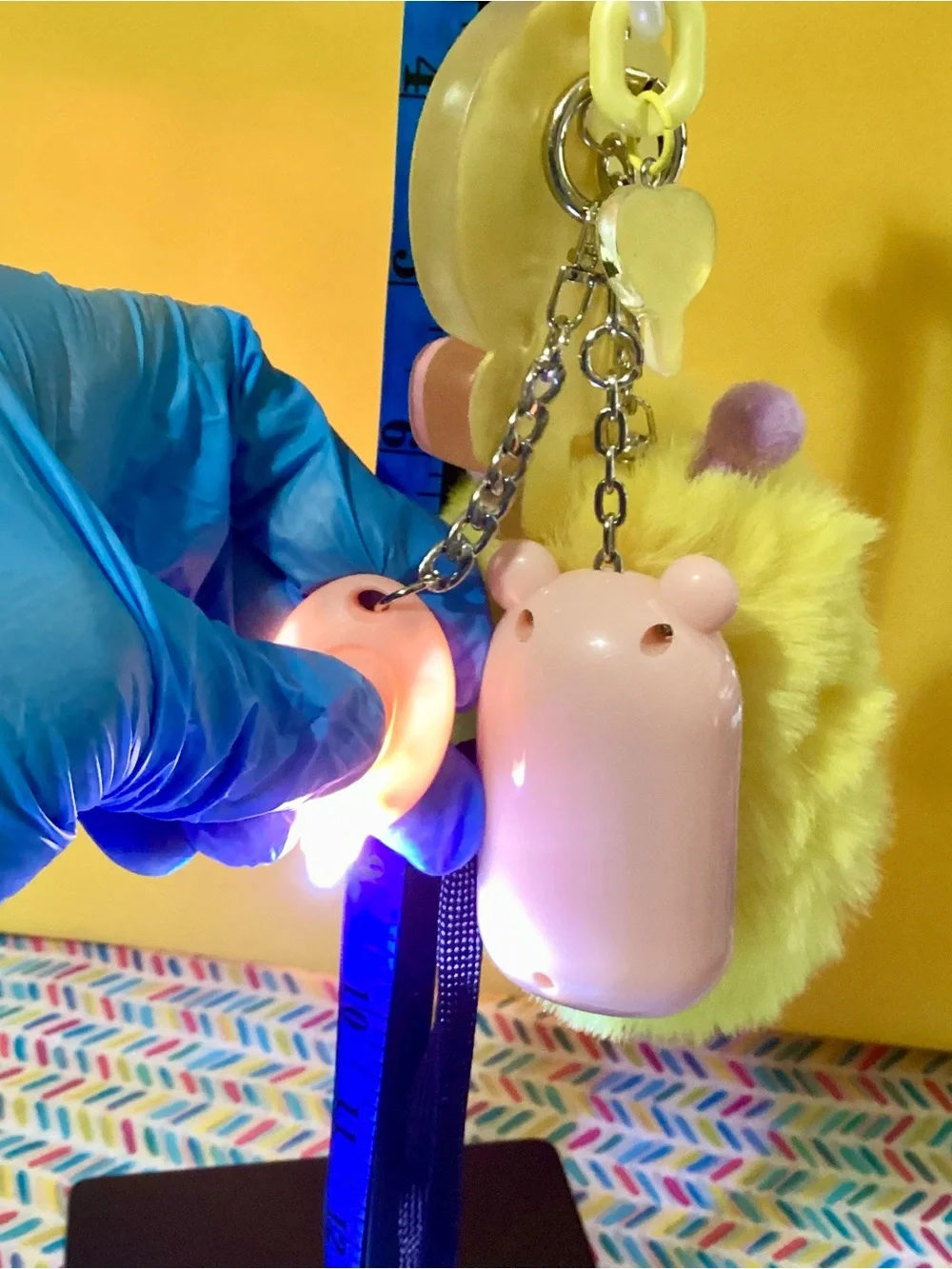 NWOT - Backpack Charms ! LED Flashlight& Alarm included!! Yel Fuz Lolly